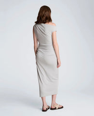 Ruched Waist Midi Off-The-Shoulder Dress