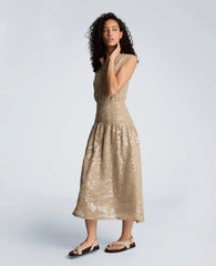 Curved Yoke Midi Shirt Dress