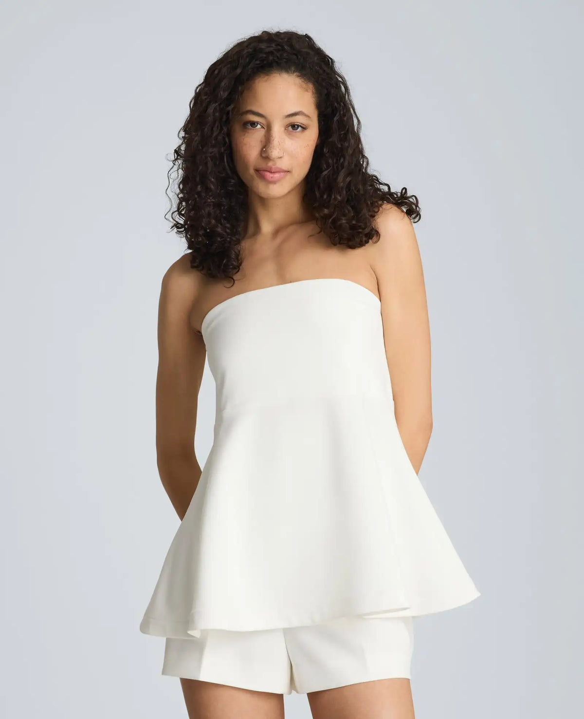Peplum Strapless Top