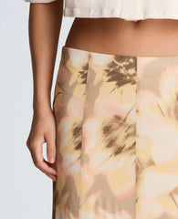 Mesh Pull On Godet Fit and Flare Maxi Skirt