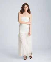 Strapless Mesh Maxi Dress