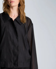 Collared Sheer Bomber Jacket