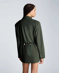 Two Button Boyfriend Jacket with Flap Pockets
