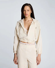Zip Shoulder Hoodie with Front Zip