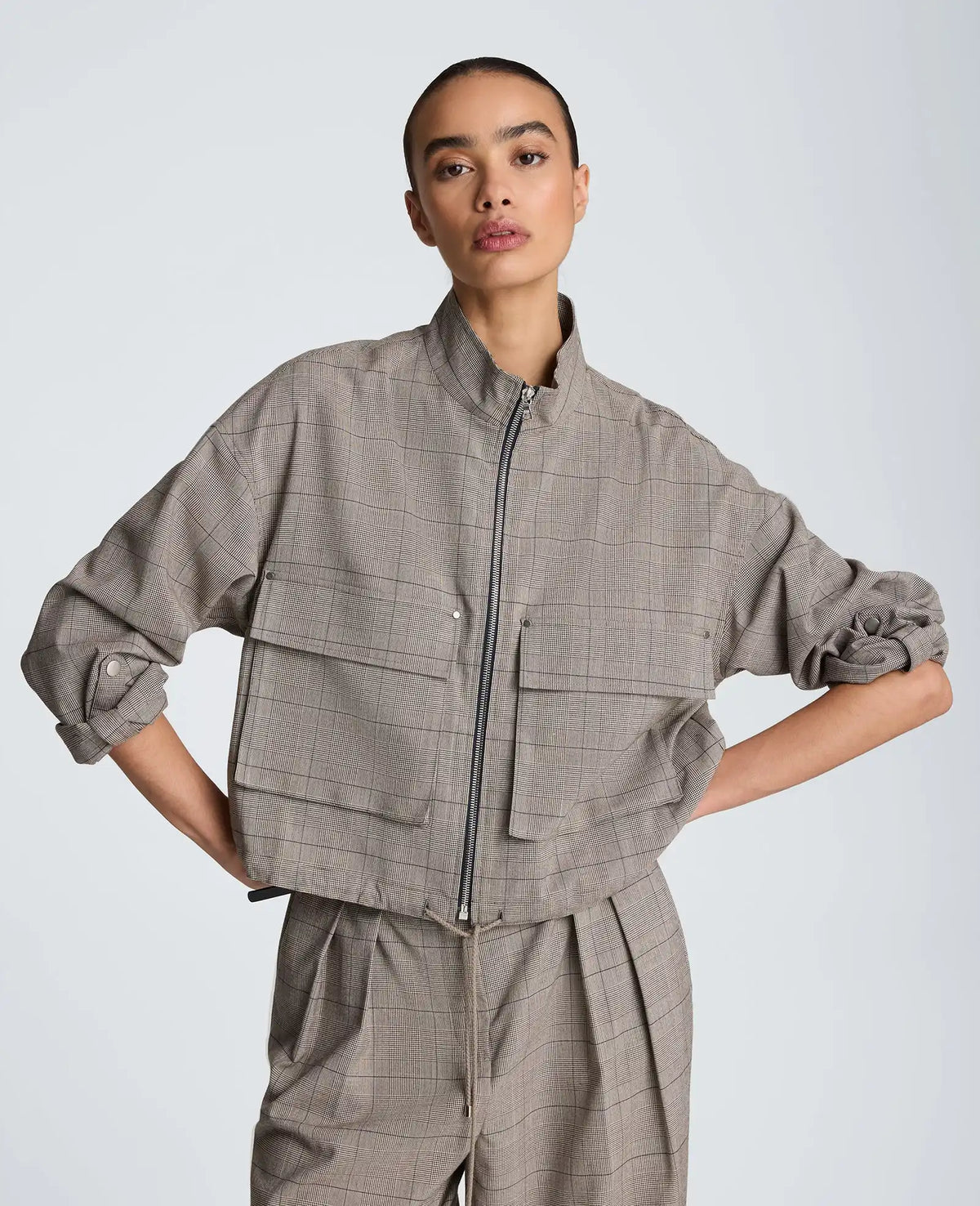 Draw Cord Jacket with Flap Pockets