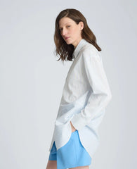 Half Zip Front Paneled Long Sleeve Shirt