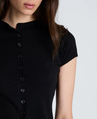 Mock Cardigan with Buttons