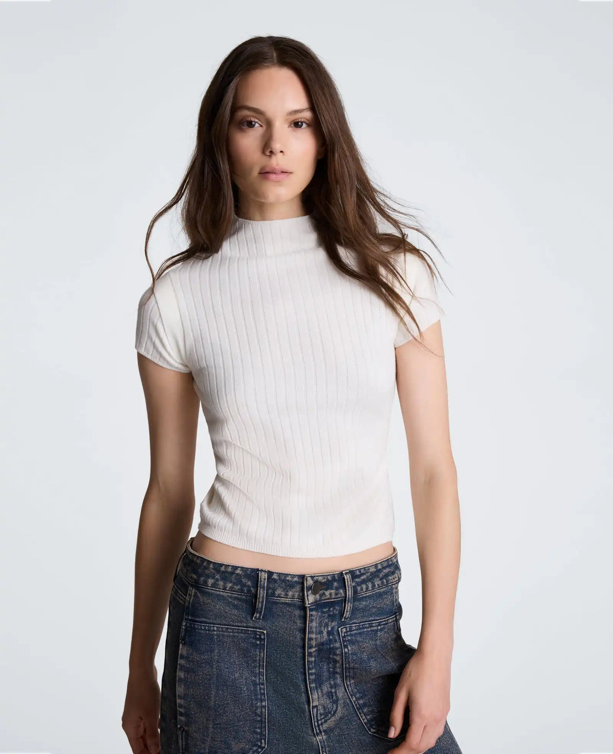 Mock Wide Rib Sweater