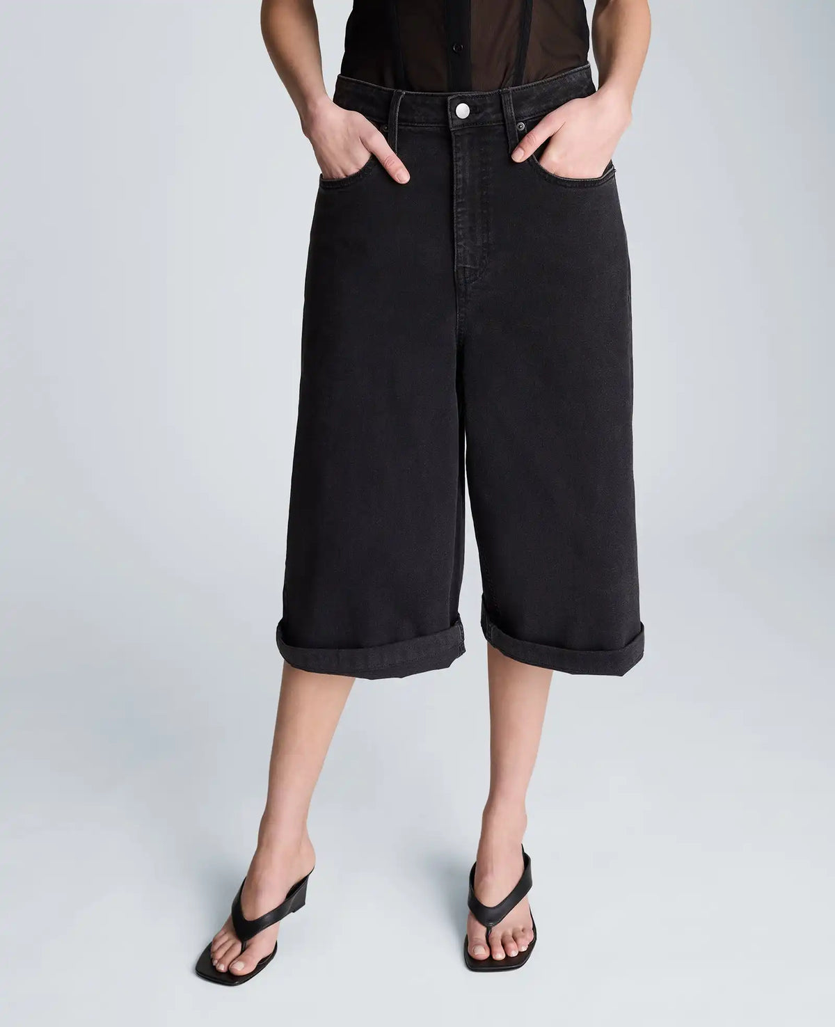 High Rise Fly Front Culotte Short