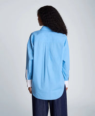 Long Sleeve Button Front Shirt with Contrast Details