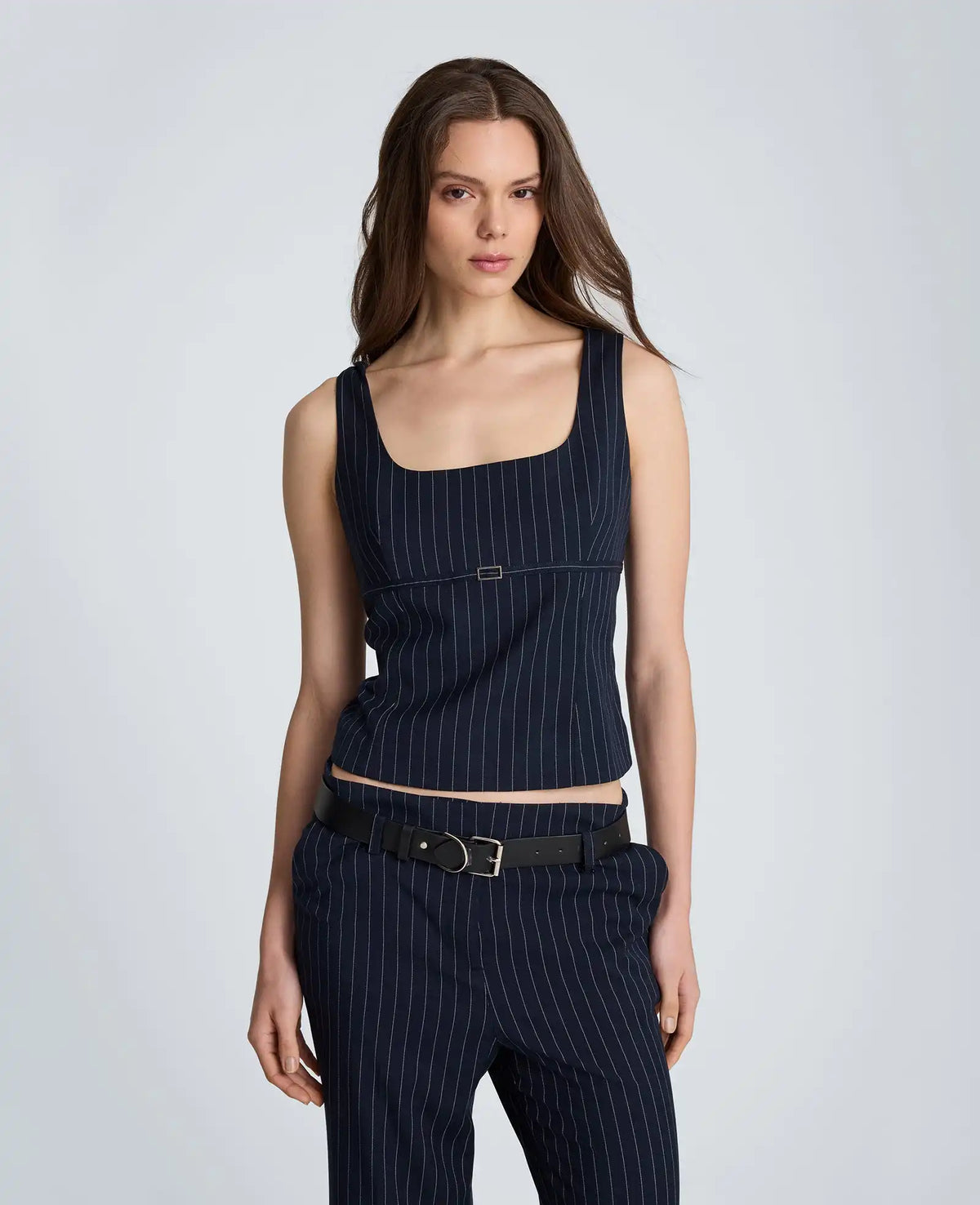Belted Empire Waist Fitted Bodice Top