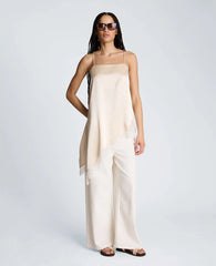 Asymmetric Lace Hem Tunic Cami