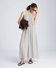Gathered Halter Neck Maxi Dress