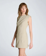 Sleeveless Suit Mini Dress with Patch Pocket