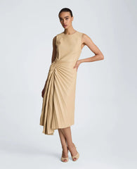 Sunburst Pleat Midi Dress