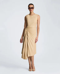 Sunburst Pleat Midi Dress