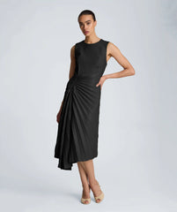 Sunburst Pleat Midi Dress