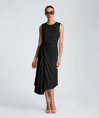 Sunburst Pleat Midi Dress