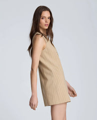 Curved Mini Stripe Suit Dress