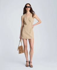 Curved Mini Stripe Suit Dress