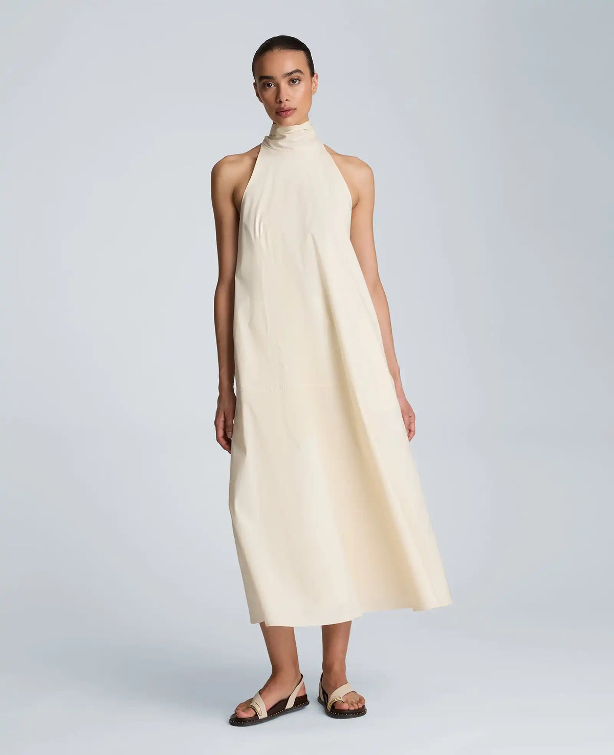 Tie Back Halter Midi Dress