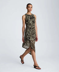 Asymmetrical Hem Midi Dress