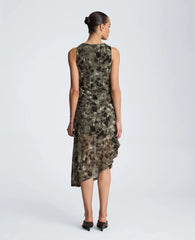 Asymmetrical Hem Midi Dress