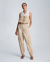 Fly Front Jogger Pleated Cargo Pant
