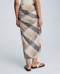 Pull On Side Ruched Midi Skirt