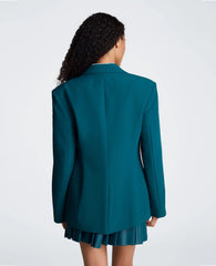 Slim One Button Jacket with Sleeve Zippers