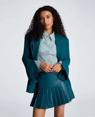 Slim One Button Jacket with Sleeve Zippers