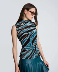 Pleated Sleeve Pullover