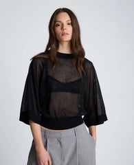 Three-Quarter Sleeve Raglan Crew Sweater