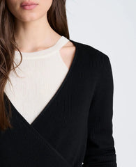 Rib Halter Wrap Sweater