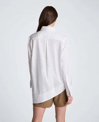 Asymmetric Hem Poplin Shirt