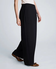 Fly Front Wide Leg Asymmetrical Crossover Pant