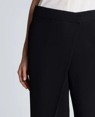 Fly Front Wide Leg Asymmetrical Crossover Pant