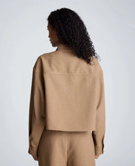 Cropped Oversized Button Front Shirt