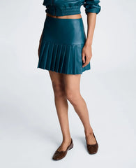Center Back Zip Mini Pleated Skirt