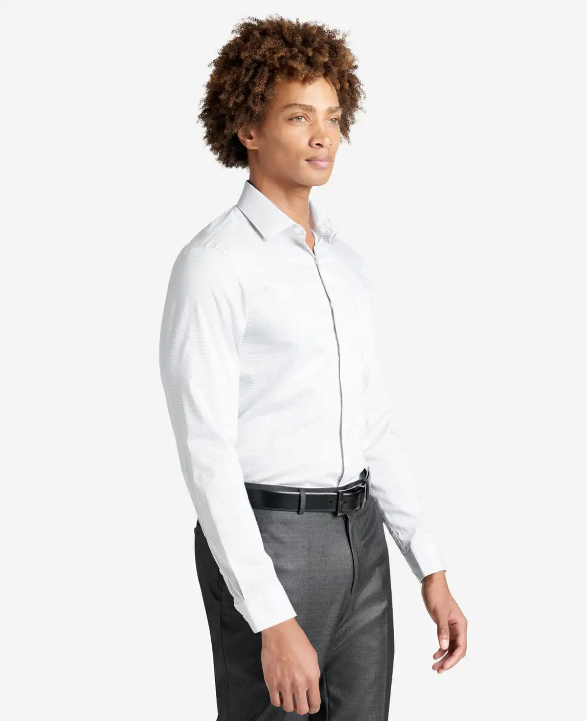 Slim Fit Sustainable Stretch Collar Solid Dress Shirt with TEK FIT