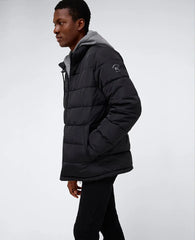 Puffer with Attached Jersey Hood