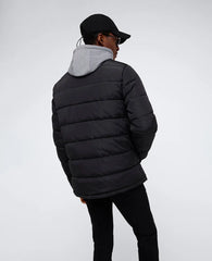 Puffer with Attached Jersey Hood