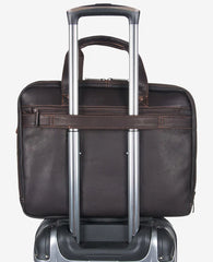 Colombian Leather Top Zip Messenger Bag