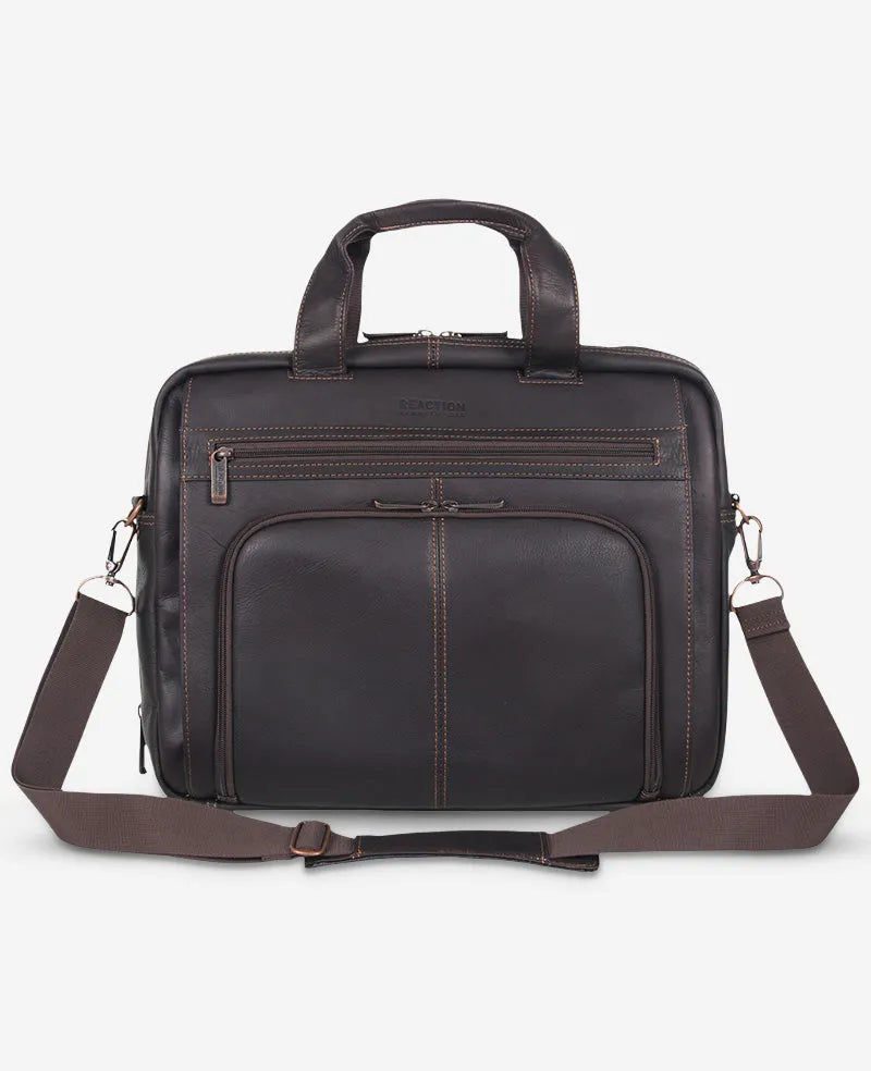 Colombian Leather Top Zip Messenger Bag