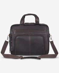 Colombian Leather Top Zip Messenger Bag