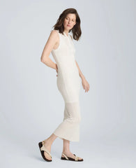 Varigated Polo Cap Sleeve Sweater Dress