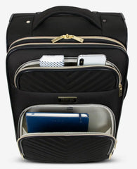 Chelsea Chevron Quilted Expandable Suitcase