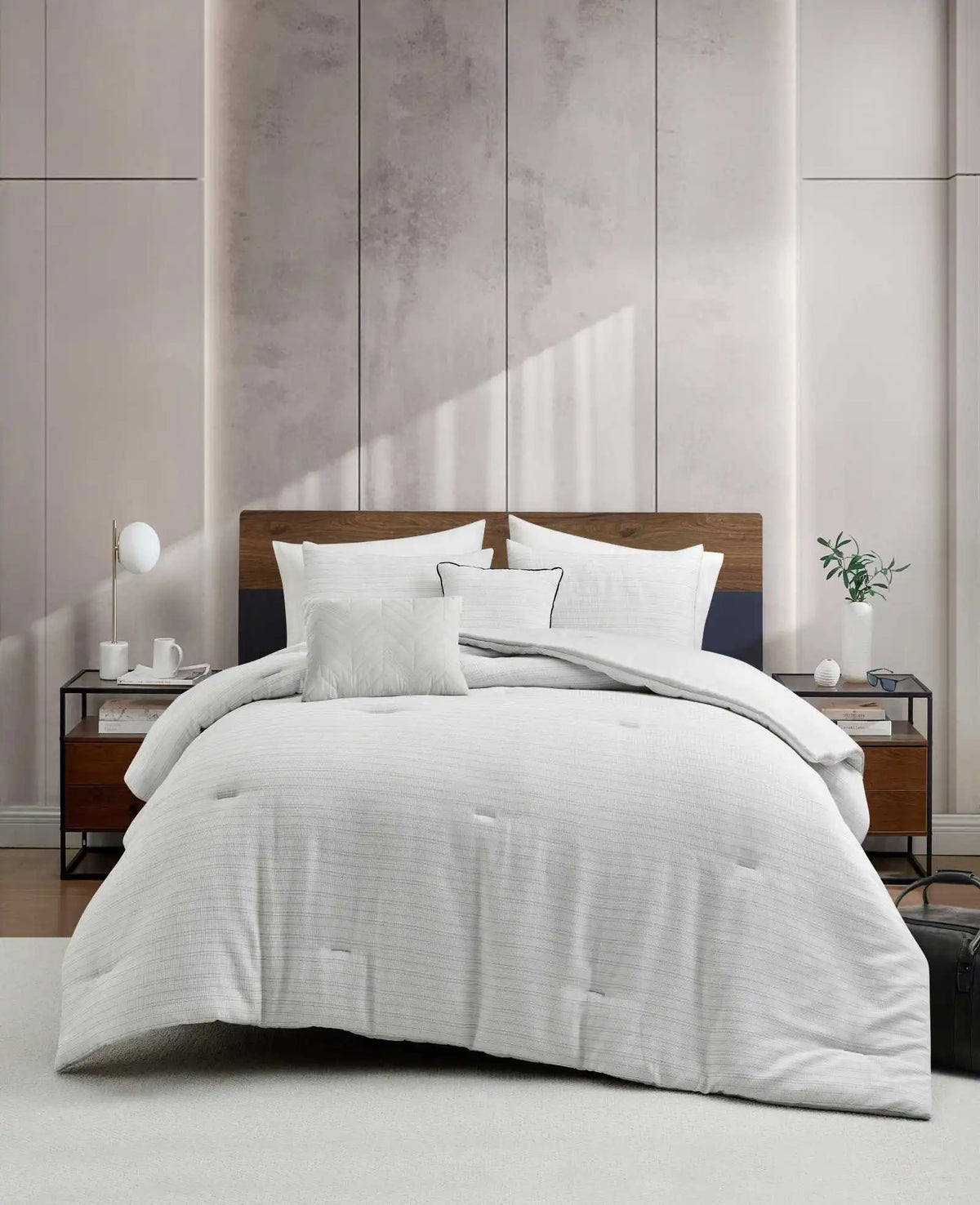 Space Dye Grid Comforter Set