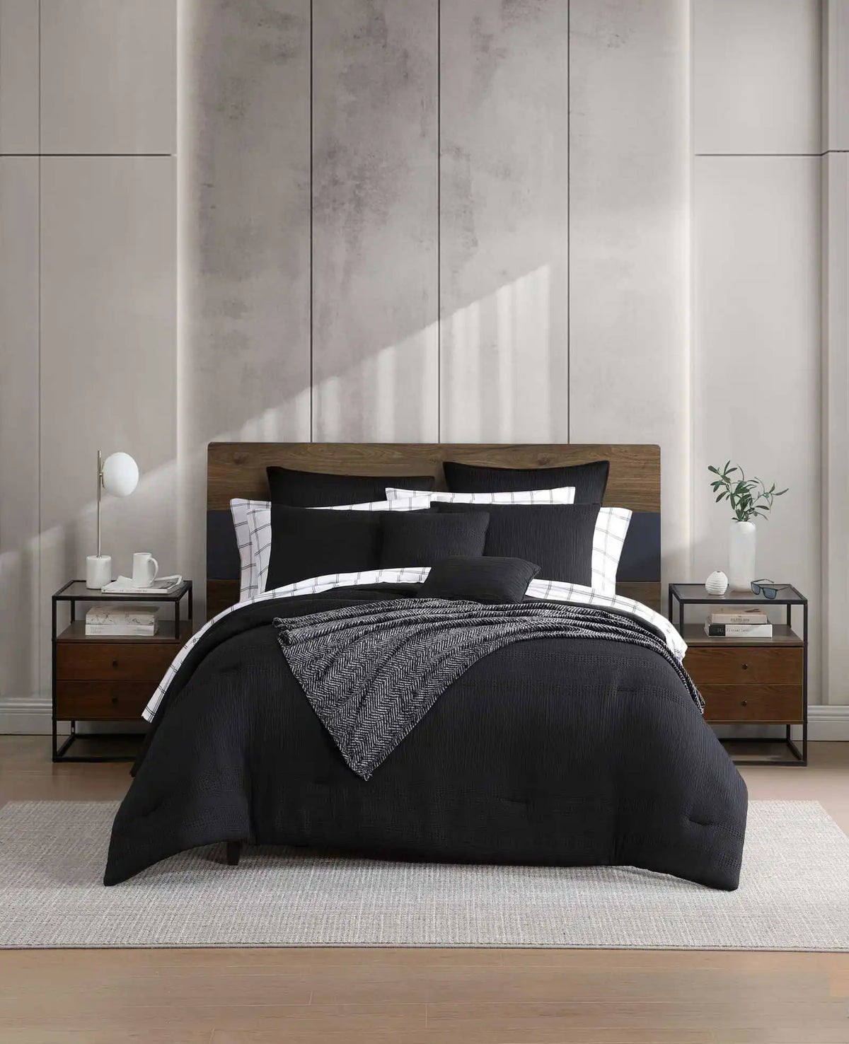 Variegated Waffle Comforter Set