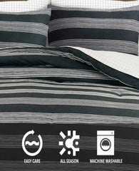 Banded Stripe Textured Comforter Set
